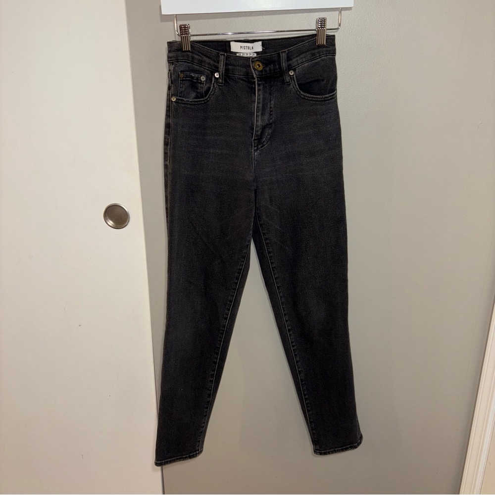 Pistola Black High Waisted Straight Leg Jeans